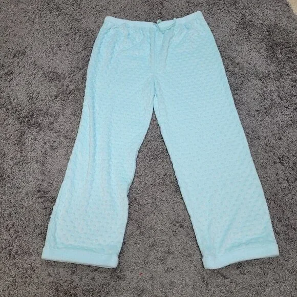 New Jaclyn Intimates Size 2X Piece Plush Blue Fleece Pajama Set Super Soft! - Picture 9 of 11